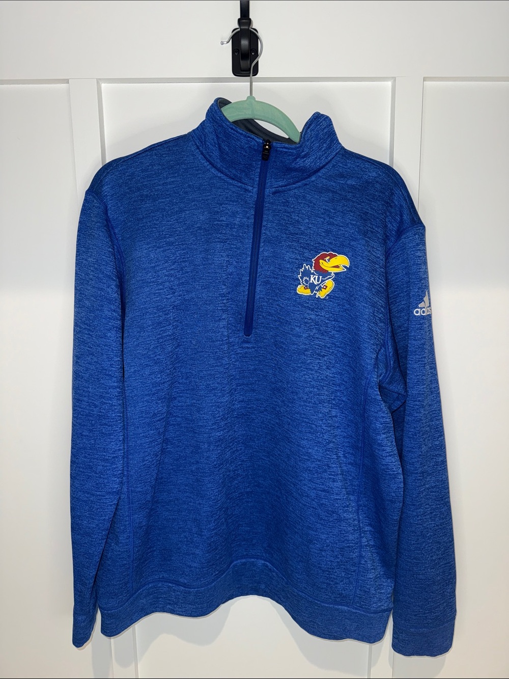 adidas Royal Blue KU Jayhawks Quarter-Zip Pullover